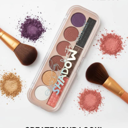 پالت سایه چشم beauty SHADOW با رنگهای مات و براق، مناسب آرایش حرفهای چشم