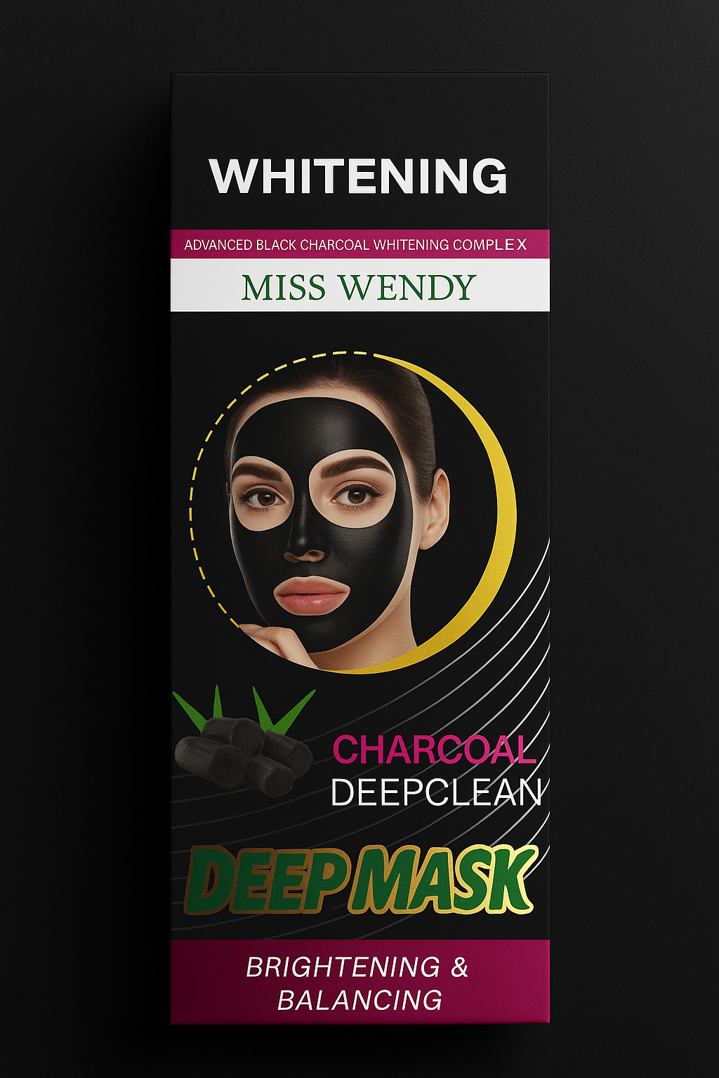 ماسک زغالی Miss Wendy | پاک‌سازی عمیق و روشن‌کننده پوست