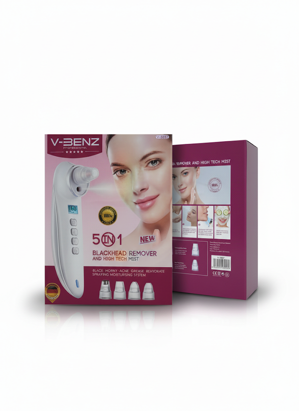 دستگاه پاکسازی پوست V-BENZ مدل 5in1 با نمایشگر دیجیتال و سری مکش جوش سرسیاه