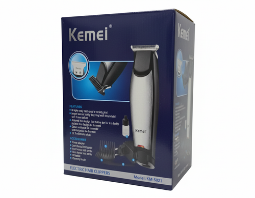 ماشین اصلاح سر و صورت Kemel KM-5021 با تیغه استیل ضدزنگ و عملکرد شارژی