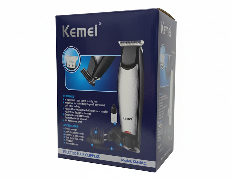 ماشین اصلاح سر و صورت Kemel KM-5021 با تیغه استیل ضدزنگ و عملکرد شارژی