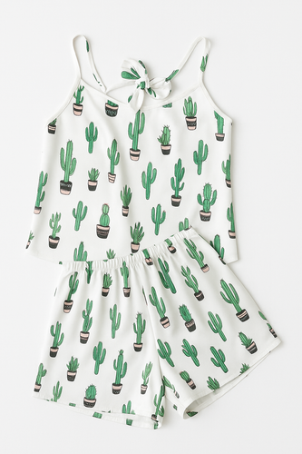 ست تاپ و شورتک فانتزی SANSIA طرح کاکتوس