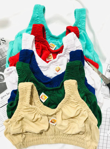 سوتین زنانه نخی تمام تریکو با طراحی ساده، بدون فنر و مناسب پوست حساس