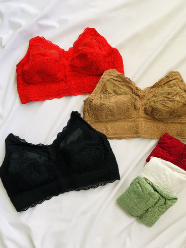 "ست سوتین زنانه دانتل رنگی با طراحی ایرانی