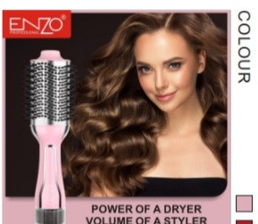 برس حرارتی ENZO صورتی، مناسب برای خشککردن، حجمدهی و باز کردن گره مو، با طراحی ارگونومیک و ضمانت یکساله