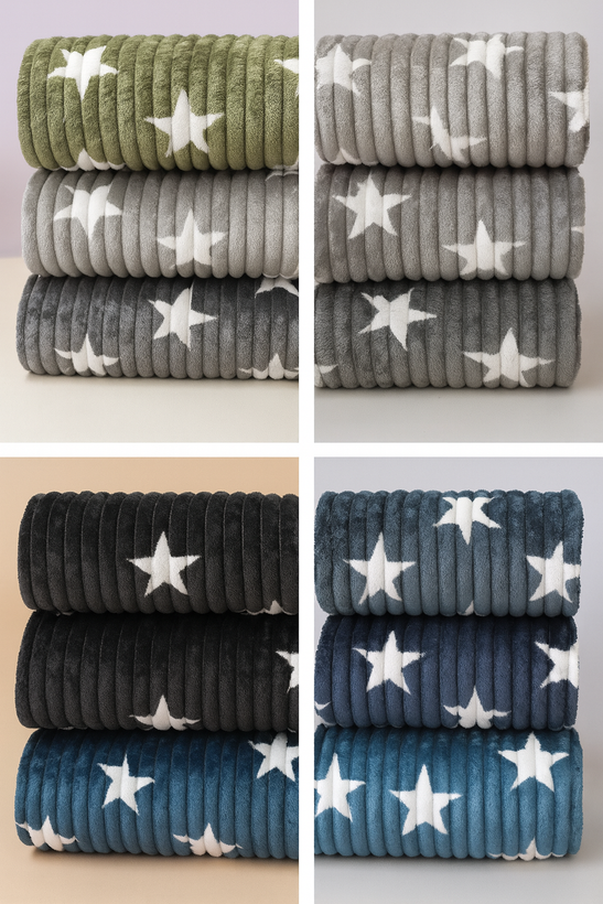 توهای مسافرتی دونفره طرح ستارهای در هفت رنگ مختلف شامل سبز زیتونی، طوسی روشن، طوسی تیره، دودی، سرمهای، آبی کاربنی و مشکی؛