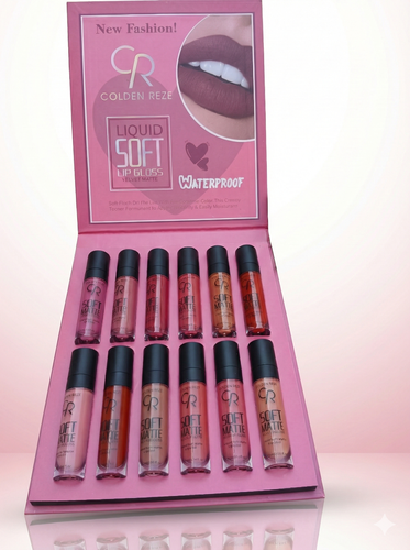 خرید اینترنتی پک ۱۲ تایی رژ لب مایع Colden Reze با بافت مات مخملی و کاملا ضد آب. پوشش دهی بالا بدون خشکی لب. با بهترین قیمت و ماندگاری طولانی