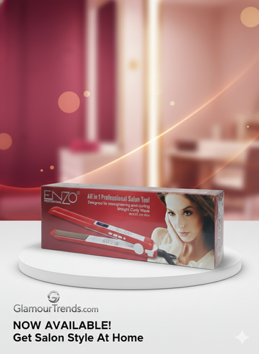 جعبه قرمز اتو موی حرفهای انزو (ENZO) مدل EN-3854، ابزار سالنی صاف کننده و فر کننده مو