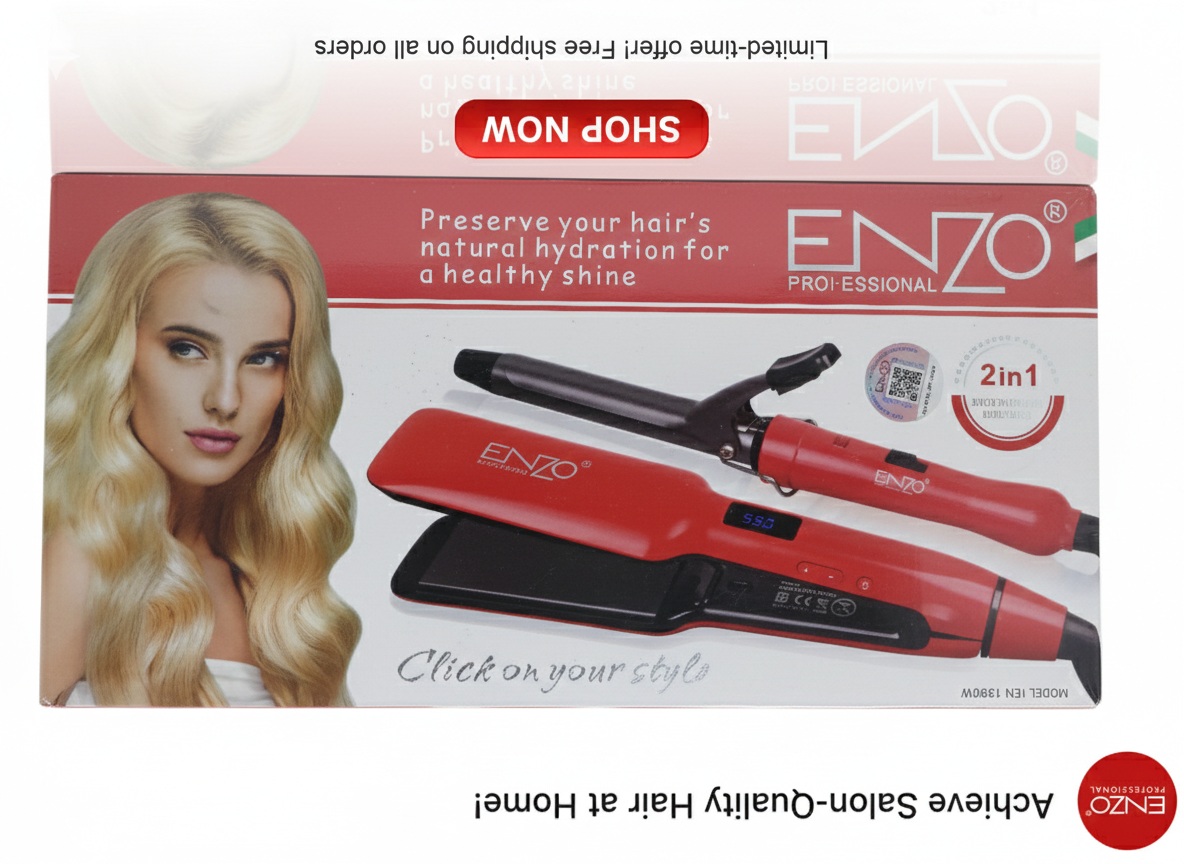حالت‌دهنده و فرکننده مو ENZO Professional دوکاره سرامیکی