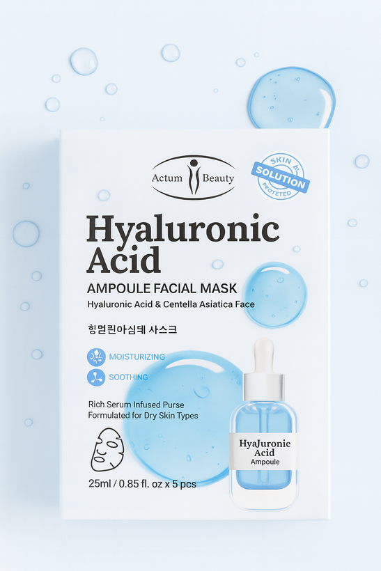 ماسک صورت آمپول اسید هیالورونیک Aichun Beauty، آبرسان و آرامبخش پوست با عصاره سنتلا و گل رز – بسته ۵ عددی