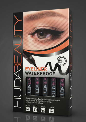 خط چشم ضد آب هدی بیوتی مدل ۲۴ ساعته با رنگدانههای مشکی و ماندگاری بال