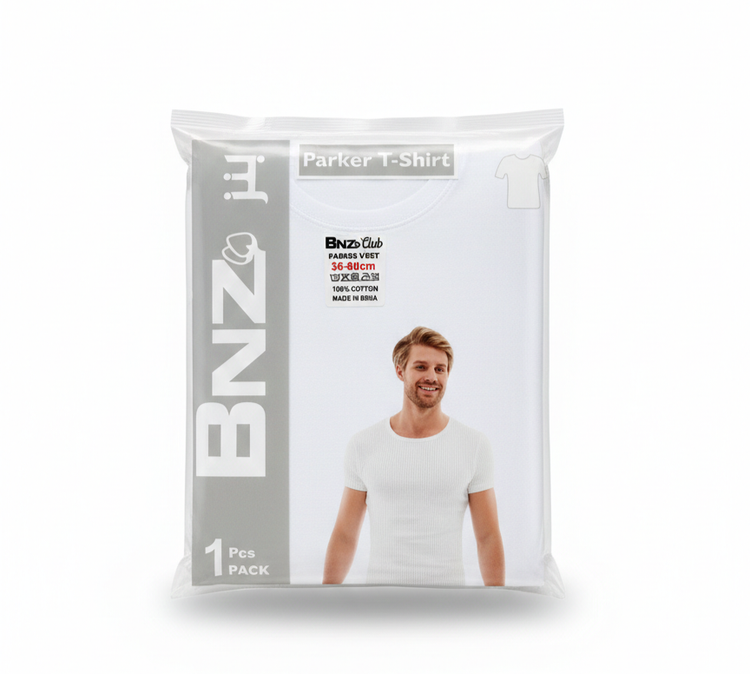 تیشرت سفید پنبهای مردانه برند BNZ