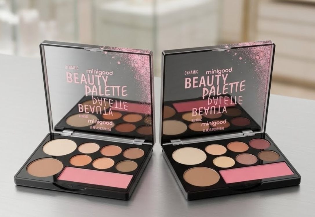 پالت آرایشی چندکاره minigood مدل Dynamic Beauty Palette | سایه چشم، رژگونه، هایلایتر