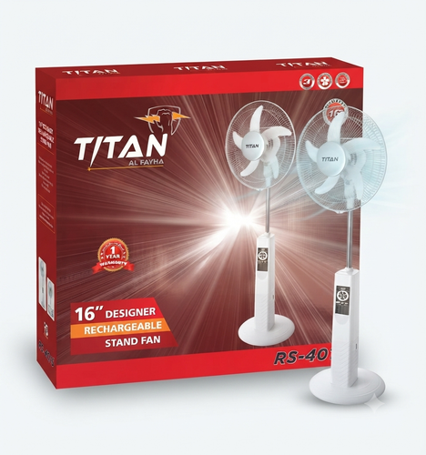 پنکه ایستاده شارژی ۱۶ اینچ تایتان مدل Titan RS-4016