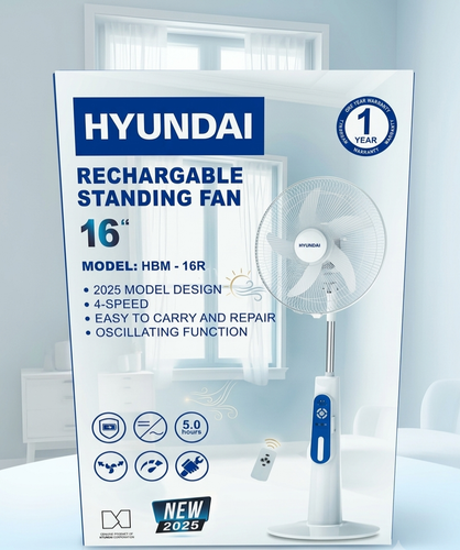 پنکه ایستاده شارژی هیوندای ۱۶ اینچ مدل HBM-16R