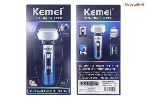 ماشین اصلاح کیمی Kemei KM-1317 | سه تیغه شناور، شارژی و ضد آب